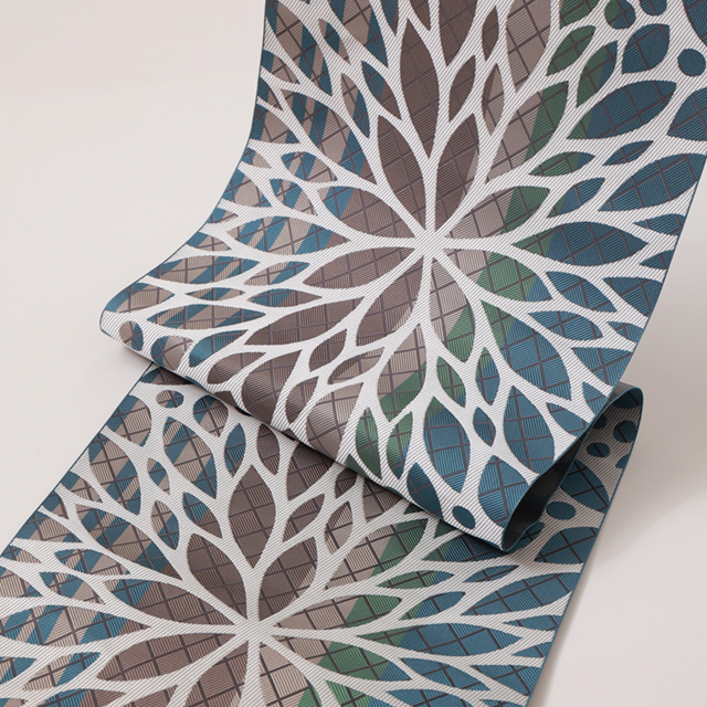 手織り紬 名古屋帯 むじな菊 素晴らしい 